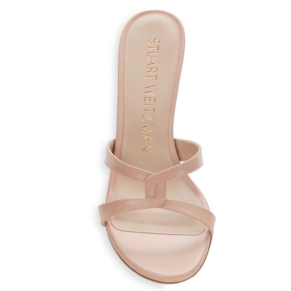 Stuart Weitzman Soiree Sleek 75 Sandal Stiletto Heel Poudre Leather Pumps 8.5 - Picture 6 of 16